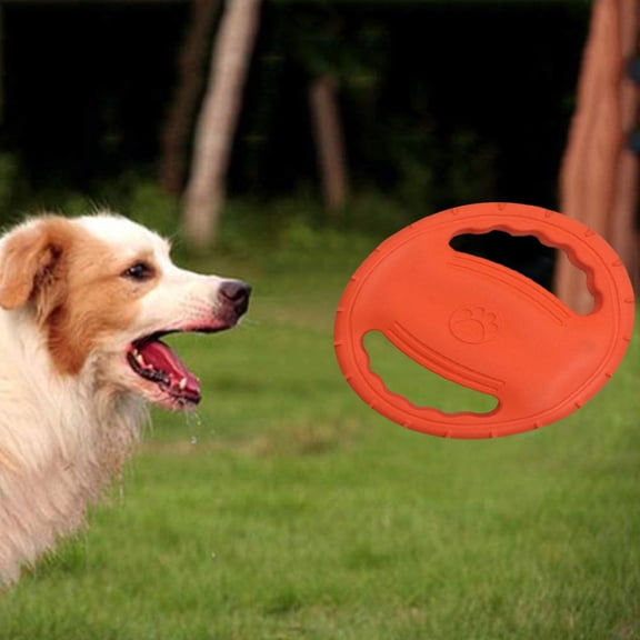 Dog Flying Disc Toy,Rubber Dog Bite Resistant Outdoor Training Fetch Sound Maker Float Pet Toy,Tough Training Flying Disc Play Toy for Dog,Interactive Dog Toys,Float in Water Safe on Teeth