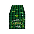 thumbnail image 2 of Fwttom St. Patrick's Day Table Flag Green Clovers Patterns Heat Insulating and Prevention of Pollution Linen Tablecloth Home Decoration, 2 of 7
