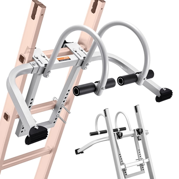 Ladder Stabilizer For Roof – 36" Wide Wing Span, 14" Standoff, Non-Slip Rubber Pad, Fits 13-17.6" Ladders, Aluminum
