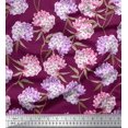 thumbnail image 1 of Soimoi Polyester Crepe Fabric Leaves & Lilac Floral Printed Craft Fabric by The Yard 42 Inch Wide, 1 of 1