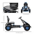 thumbnail image 3 of Aosom Kart à Pédales avec Siège Ajustable, Roues en Caoutchouc à Absorption des Chocs, Bleu, 3 of 10