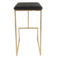 thumbnail image 4 of LeisureMod Quincy Quilted Stitched Leather Bar Stools With Gold Metal Frame - Charcoal Black, 4 of 6