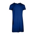 thumbnail image 3 of Chemise de Nuit Texturée en Coton pour Hommes, Robe de Nuit à Manches Courtes, Longue Robe, Blouse à Col en V, Haut de Pyjama, Coupe Ample et Décontractée, Confort, Chemise de Nuit Décontractée avec Poches, 3 of 5