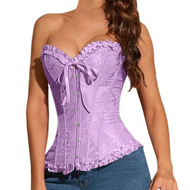 ManxiVoo Women's Floral Embroidery Waist Cincher Body Shaper Comfortable Shapewear Tummy Control Underwear S Size Purple