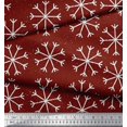 thumbnail image 2 of Soimoi Red Cotton Cambric Fabric Snow Flakes Floral Printed Craft Fabric by the Yard 42 Inch Wide, 2 of 3