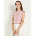 thumbnail image 2 of INSPIRE CHIC Blouses de Travail Sans Manches pour Femmes, Hauts CHIC à Volants Plissés, Rose, P, 2 of 6