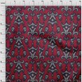 thumbnail image 3 of oneOone Silk Tabby Fabric Paisley & Floral Ikat Print Fabric BTY 42 Inch Wide, 3 of 4
