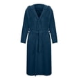 thumbnail image 2 of SHTXOZHI Men's Flannel Robe Warm Fleece HoodedSpa Bathrobe Winter Soft Robes with Pockets, 2 of 5