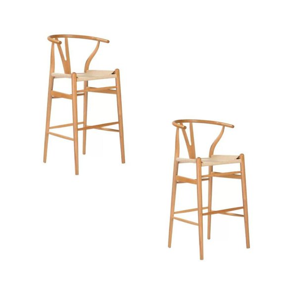 Amalfi II Stool (25") Crafted with a solid wood frame SET OF 2