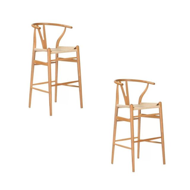 Amalfi II Stool (25") Crafted with a solid wood frame SET OF 2