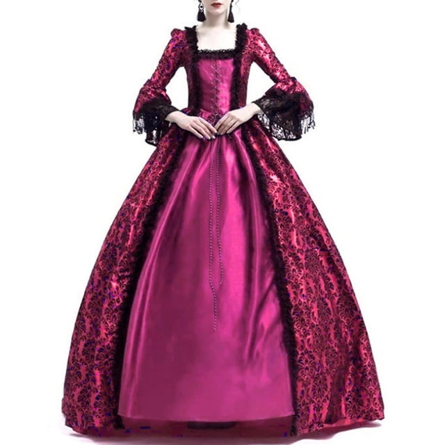 UPPADA Costumes Gothiques pour Femmes à Manches Longues Victorian Dresses Plus Size Robe Corset Robe Maxi Fluide Robe de Fête Robe Cocktail Robe Lacée Robe de Mascarade Jolies Robes de Bal Offres d'Accès Anticipé Prime du Jour
