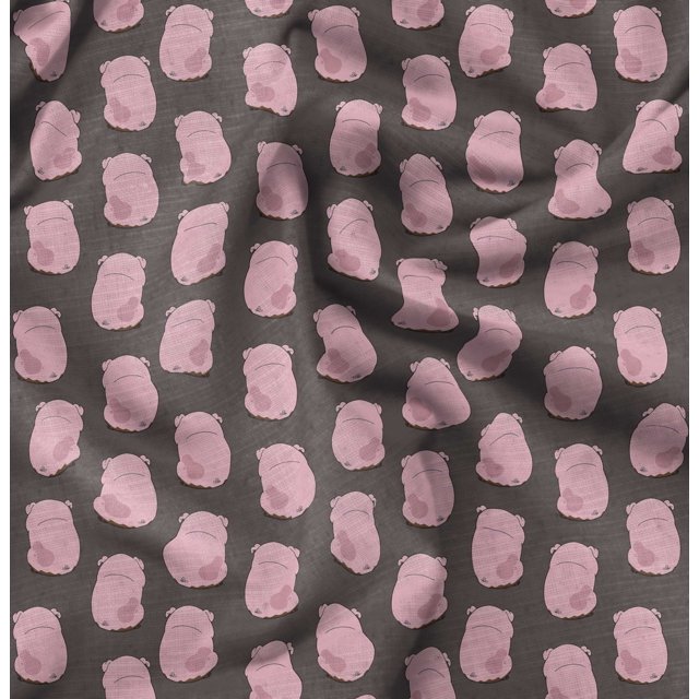 Soimoi Rayon Fabric Pig Animal Print Fabric by Yard 42 Inch Wide