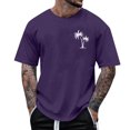 thumbnail image 1 of Pisexur Shirts for Man T Hommes Mode Décontractée Imprimé Col Rond Pull T-Shirt Manches Courtes Blouse Violet, m Chemises de Golf Hommes & Chemises Hommes, 1 of 6