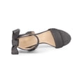 thumbnail image 4 of BLISSFUL STEP Women Open Toe Ankle Bow Tie Mid Heels Sandals Grey 9, 4 of 7
