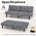 thumbnail image 4 of Giantex Canapé-Lit Futon Pliant Convertible, Canapé-Lit Moderne en Lin Rembourré avec Dossier Réglable 6 Positions, Canapé Inclinable pour Chambre d'Amis, 4 of 8