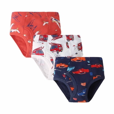 RXIRUCGD 3pc Boys' Printed Shorts And Underwear( Red, Size:3 Years )