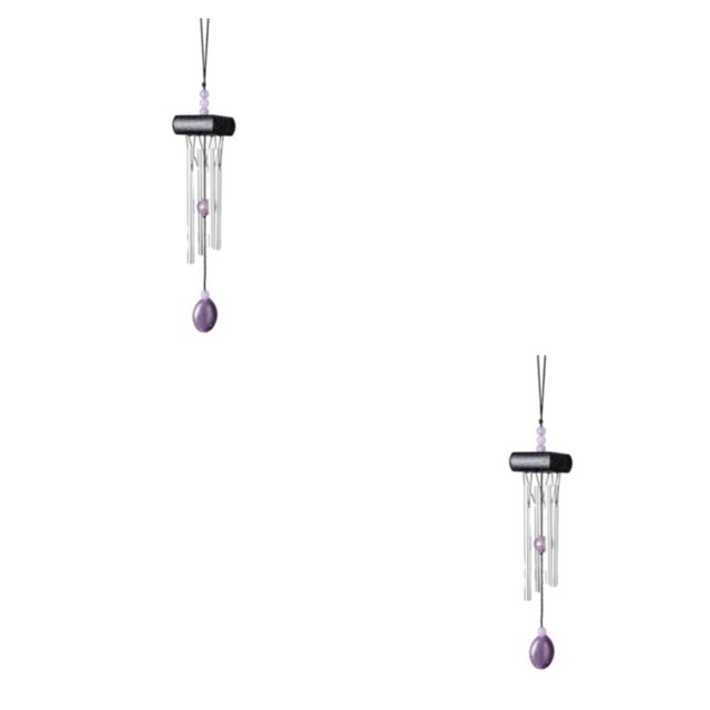 relayinert Home Décor Stylish Wind Chime Pendant Add Charm To Home Small Wind Chimes black 2Set
