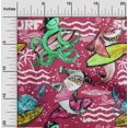 thumbnail image 2 of oneOone Velvet Magenta Fabric Ocean Life Sewing Craft Projects Fabric Prints By Yard 58 Inch Wide, 2 of 5