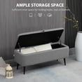 thumbnail image 4 of HOMCOM Banc Ottoman de Rangement, Repose-Pieds en Tissu de Lin Gris, 4 of 10