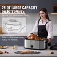 thumbnail image 2 of KFFKFF Electric Turkey Oven, 26 QT Capacity with Auto-Basting Cover, 1450W, Features Defrost & Keep Warm Settings, Temperature Control, Includes Detachable Pan & Rack, 2 of 9