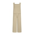 thumbnail image 4 of zanvin Ensembles 2 Pcs pour Femmes, Ensemble Décontracté 2 Pcs pour Femmes en Lin avec Short, Haut Sans Manches, Veste, Haut/chemise Sans Manches à Col Ras du Cou, 4 of 5