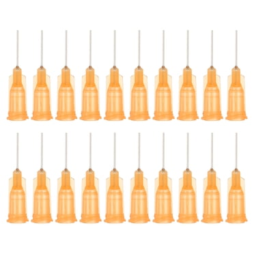 Uxcell Aiguilles Distributrices 23Ga, 52 Pcs Aiguilles Distributrices Industrielles à Pointe Émoussée 1/2 Pouce avec Aiguille Luer Lock pour Recharger Encres Liquides Colle Adhésive Huile, Orange