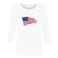 thumbnail image 4 of Xihbxyly Blouses pour Femmes Manches 3/4 Mode Féminine Col Rond Imprimé Hauts Amples Blouse, 4 of 4