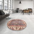 thumbnail image 3 of Ahgly Company Indoor Round Abstract Burly Brown Oriental Area Rugs, 8' Round, 3 of 6