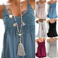 thumbnail image 4 of CAROOTU Robe à Bretelles pour Femmes Mini Débardeur en Dentelle Sans Manches Fête Été Plage Robe Courte Grande Taille, 4 of 7