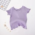 thumbnail image 4 of Birdeem 1-8 Years Girls Back Short-Sleeved T-Shirt Summer Childrens Solid Color All-Matching Casual Top, 4 of 12