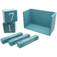 thumbnail image 3 of Wooden Desk Blocks Calendar - Perpetual Block Month Date Display Home Office Decoration-Blue, 3 of 5