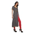 thumbnail image 3 of Moomaya Robes Imprimées à Fente avant pour Femmes Kurti à Manches Courtes Tenue d'Été, 3 of 6