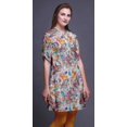 thumbnail image 4 of Bimba Kurti à Manches Retroussables pour Femmes, Col Mandarin Imprimé, Hauts de Kurti Courts, 4 of 6