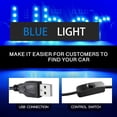 thumbnail image 2 of Led Light Signs for Car, Blue Taxi Sign Light Windshield, Glow LED Sign Decal Stickers w. Suction Cups Flashing Hook on Car Window LED Bright Lights USB Plug for All Cars, 2 of 6