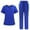 Royal Blue1, variant on Ktyne Scrubs for Women Set Stretchy Nurse Uniform Short Sleeve V Neck Scrub & Jogger Pants Solid Color Medical Scrub Sets with Multi Pockets Dark Blue M