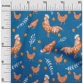 thumbnail image 2 of oneOone Cotton Silk Medium Blue Fabric Hen Craft Projects Decor Fabric Printed By The Yard 42 Inch Wide-HY, 2 of 5