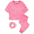 thumbnail image 1 of Barbie Girls Pink All Over Pattern Short Sleeve Long Leg Pyjama Set (9-10 Years), 1 of 6