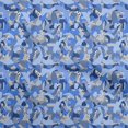 thumbnail image 1 of oneOone Velvet Medium Blue Fabric Abstract Sewing Craft Projects Fabric Prints By Yard 58 Inch Wide, 1 of 4