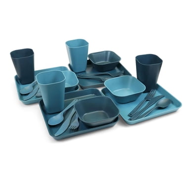 Coghlan's 4- Person Collapsible Camping Tableware Set – Durable, Lightweight, BPA-Free, Dishwasher Safe