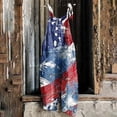 thumbnail image 2 of QATAINLAV Womens Casual Summer Linen Jumpsuits Adjustable Spaghetti Strap Long Wide Leg Rompers 4th of July American Flag Overalls Multicolor XL Prime Sales, 2 of 6