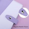 thumbnail image 4 of A6 PU Leather Notebook Binder Refillable 6 Ring Binder for A6 Filler Paper, Loose Leaf Personal Planner Binder Cover with Magnetic Snap Closure, Mint Blue and White, 4 of 7