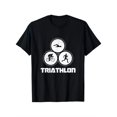 thumbnail image 1 of T Shirt Unisex Triathlon Pattern Black | 100% Breathable, 1 of 5