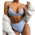 thumbnail image 1 of Qertyioot Women's Swimsuit Set Sexy With Chest Pad Without Underwire Solid Split, 1 of 6