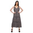 thumbnail image 1 of Moomaya Robe Longue Maxi pour Femmes en Coton Imprimé à Bretelles Spaghetti et Col en V, 1 of 6