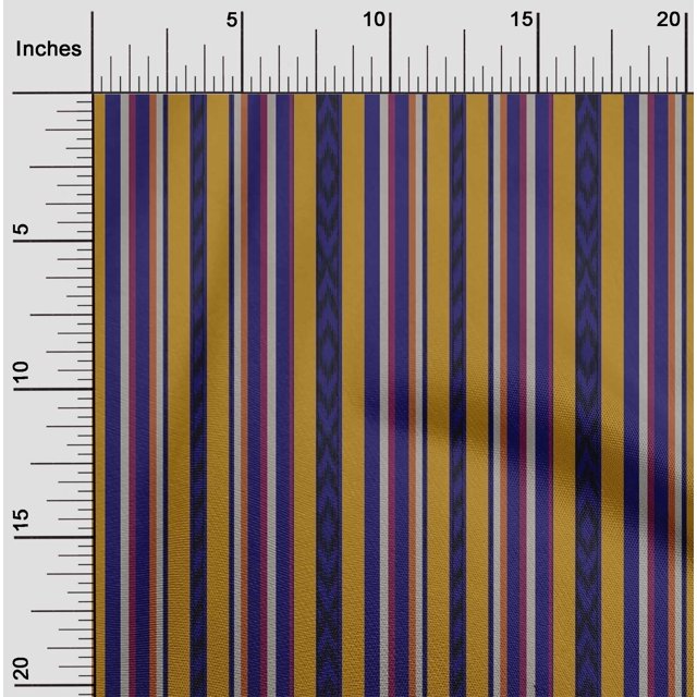 oneOone Tissu en Coton Cambric Rayé Ikat Imprimé 1 Yard 56 Pouces de Large