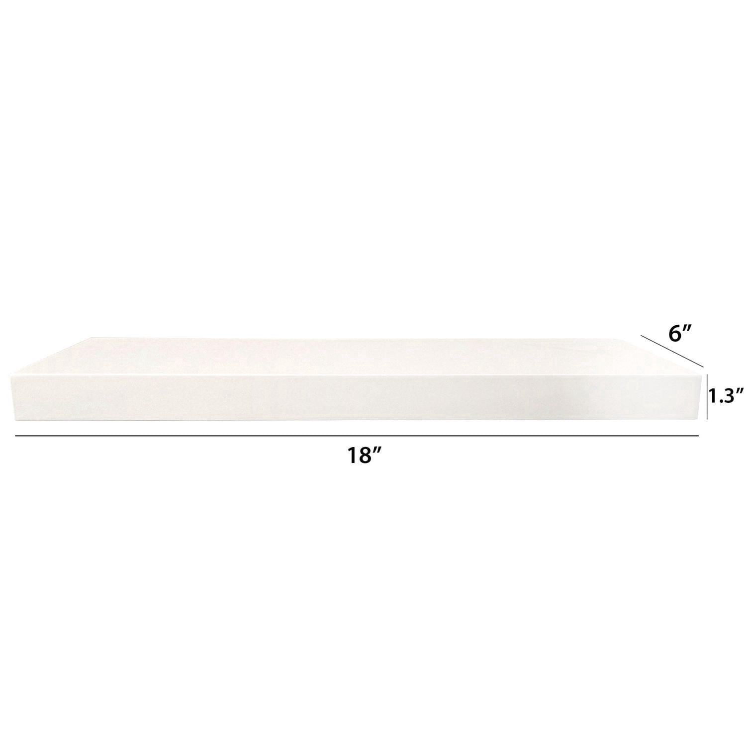 Hometrends 18 inch White  Floating Shelves - 2 PC Set