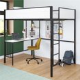 thumbnail image 1 of Novogratz Axel Metal Loft Bed with Desk and Shelves, Twin, 1 of 8