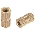 thumbnail image 4 of Wekity M4x12mm Female Thread Knurled Nuts Hx6mm OD Brass Threaded Insert Embedment Nuts Hydraulic Welded Joint Injection Molding Assortment Kit for 3D Printing Injection Molding 80PCS-0621, 4 of 5