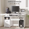 thumbnail image 4 of HOMCOM Computer Desk, Writing Desk with Keyboard Tray, CPU Stand, Drawers, 4 of 10