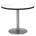 thumbnail image 1 of Pemberly Row Crisp Linen 36im Breakroom Table with Round Silver Base, 1 of 5